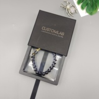 Boîte de présentation de bijoux transparente suspendue avec logo personnalisé, boîte de rangement pour bijoux en film
