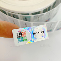 Autocollant laser adhésif imprimé anti-contrefaçon avec code QR de sécurité, étanche, 3D, auto-coupant VOID, en vinyle PET découpé