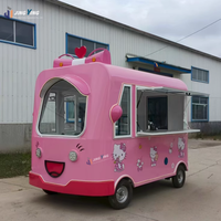 Support mobile sur le thème du thé et des bonbons de camion de dessert de dessin animé coloré