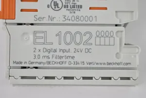 BECKHOFF EL1002 |   Terminal EtherCAT, entrée numérique 2 canaux, 24 V CC, 3 ms - Product Image 1