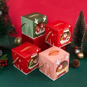 Kemasan Kotak Kertas Kecil untuk Santa Claus Dekorasi Permen Coklat Mainan Hadiah Natal Kotak Buta