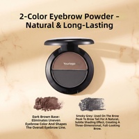 Palette de poudre à sourcils bicolore, double teinte, imperméable, longue tenue, poudre à sourcils OEM ODM, marque privée, vente en gros, usine de cosmétiques