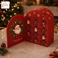 Calendrier de l'Avent personnalisé de 24 jours pour Noël, boîte en papier, boîte rigide magnétique à tiroir en carton pour l'emballage de cosmétiques et de produits de beauté