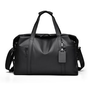 Bolsa de Viaje Impermeable Negra, Bolsa de Deporte para Fin de Semana, Equipaje con Separación para Ropa Húmeda y Seca, Bolsa de Transporte con Cierre - Product Image 1