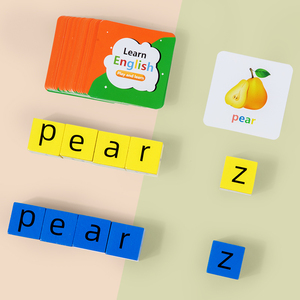 เกมคำศัพท์ไม้มอนเตสซอรี่แบบกำหนดเอง พร้อมแฟลชการ์ด ฝึกการออกเสียง <span class=keywords><strong>ตัว</strong></span>อักษรภาษาอังกฤษ ของเล่นเสริมพัฒนาการในกล่องเหล็ก - Product Image 2