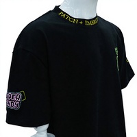Kaos Unisex Oversize 305Gsm 100% Katun Rajut dengan Logo Custom, Bordir 3D, Bordir Handuk, Kerah O-Neck, Lengan Pendek