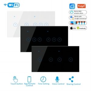 Interrupteur tactile WiFi Interrupteur mural à écran tactile en verre 4 gangs Interrupteur mural WiFi Application <span class=keywords><strong>Tuya</strong></span>/<span class=keywords><strong>eWeLink</strong></span> avec Alexa Google - Product Image 4