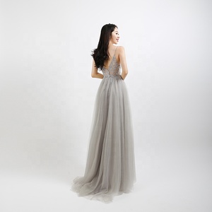 Factory Illusion Top Pearl Beaded Lace Bridal Gown High Slit Evening <strong>Dresses</strong> Turkey Elegant Real <strong>Debut</strong> Gown Evening <strong>Dresses</strong> - Product Image 2