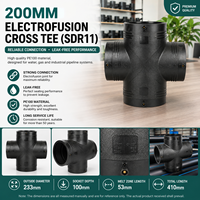 Raccord croisé électrofusionné en PEHD 200 mm SDR11 pour systèmes de canalisations haute pression
