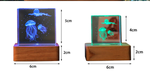 Oceani di <span class=keywords><strong>stelle</strong></span> 4cm 5cm <span class=keywords><strong>lampada</strong></span> <span class=keywords><strong>notturna</strong></span> rettangolo di cristallo con Base in legno Led di cristallo porta luce <span class=keywords><strong>notturna</strong></span> - Product Image 4