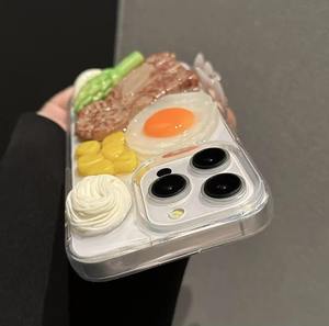 Coque de téléphone antichoc en TPU 3D de luxe léger, motif steak et œuf, vente en gros d'usine pour <span class=keywords><strong>iPhone</strong></span> 15 <span class=keywords><strong>Pro</strong></span> - Product Image 4