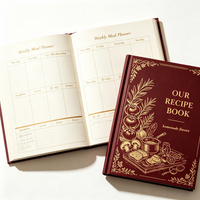 Livre de recettes familial personnalisé A5, couverture rigide, livre de cuisine imprimé, journal de cuisine personnalisé