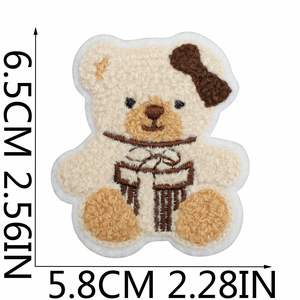 <b>Cute</b> Chenille Animal <b>Bear</b> Embroidery Iron on <b>Bear</b> Patches - Product Image 4