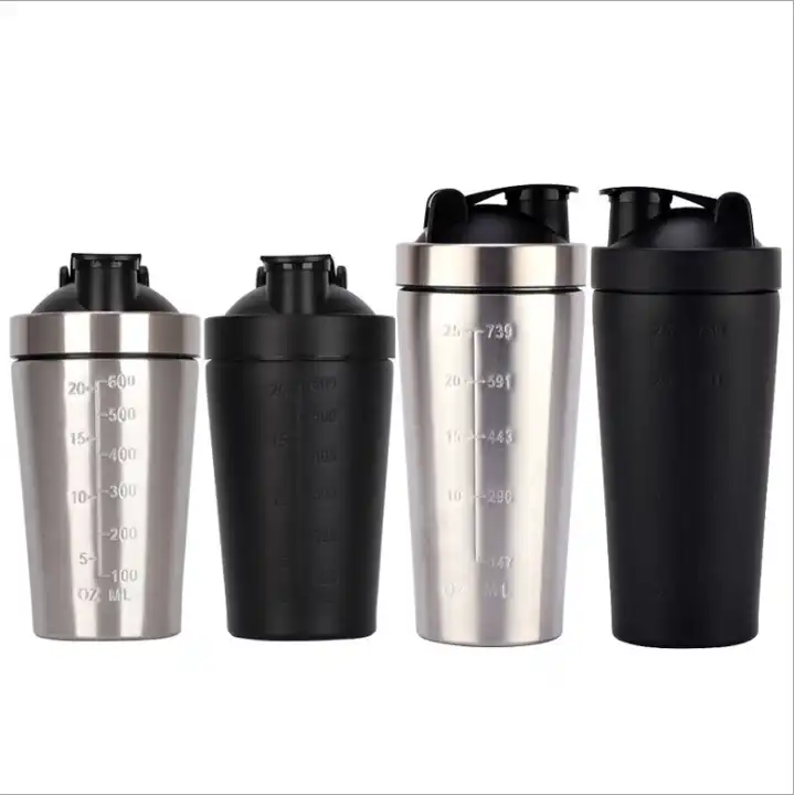 500/750ml Shakers Bottle Protein Powde Sports Stainless Steel