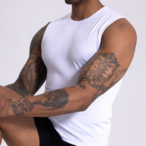 Wholesale OEM Custom Quick Dry Lightweight Mesh Polyester Men's Vest <b>Singlet</b> H-Back Wear for <b>Running</b> Training - Product Image 1