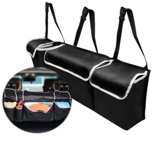 Bolsa de almacenamiento plegable para asiento trasero de coche, organizador de maletero con bolsillos de carga para Suv