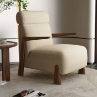 Fauteuil d'appoint en teck de style vintage, siège lounge design moderne pour villa