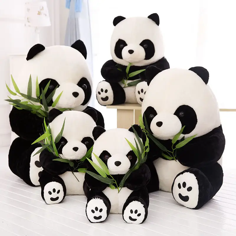 custom logo multi sizes on Stock High Quality Factory wholesale kawaii cute soft stuffed anime animal panda plush toy doll
