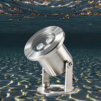 Projecteur LED sous-marin en acier inoxydable 316L IP68, DC12V/24V/120V, câble en caoutchouc de 1,5 m, 2700K Ra80, durée de vie de 50 000 heures, éclairage de piscine