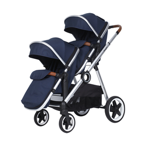 Cochecito Doble para Niños con Marco de Aluminio Negro, Azul Marino y Gris, <span class=keywords><strong>Precio</strong></span> de Fábrica al por Mayor - Product Image 2
