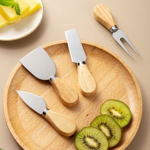 Couteaux à fromage en acier inoxydable pas chers, spatule à beurre avec manche en chêne, outils de cuisine pour fromage - Product Image 6