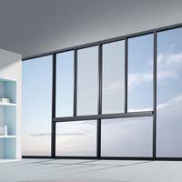 Fenêtre coulissante moderne en aluminium Lukliving avec design à persiennes, isolation thermique, tailles et couleurs personnalisées