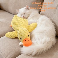 Bestseller : Jouet pour chat en peluche canard couineur avec herbe à chat, résistant à la mastication, apaisant, pour usage intérieur