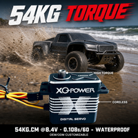 Servomoteur Metal Gear XQ-S8050D 54KG en acier inoxydable et aluminium, sans noyau, étanche, couple élevé, pour voiture et camion RC tout-terrain à l'échelle 1/5, OEM ODM