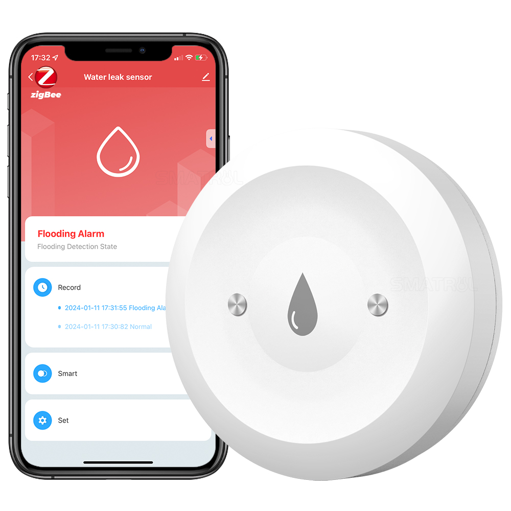 For Tuya Smart Water Leak Detector, WiFi Water Sensor With Remote Control, Tuya/Smart Life App Monitoring, For Kitchen, Basement, Sink