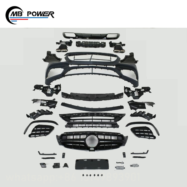 High Quality E-class W213 2017year E200 E300 E260 up to E63 Body Kits Front Bumper, Grille, Diffuser Exhaust Pipes PP Material
