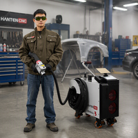 Nettoyeur laser à fibre portable 500W, machine de nettoyage par impulsions pour la rouille, les moisissures, les taches d'huile et les meubles en bois