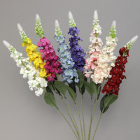 Fleurs artificielles en soie de type Snapdragon et Delphinium, douces et réalistes, pour décorations de mariage et d'intérieur, disponibles en plusieurs couleurs