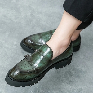 Mocasines de Moda para Hombre, Zapatos de Vestir con Punta Puntiaguda, Suela Gruesa, Zapatos de Fiesta y Oficina de Tendencia, Oxfords Casuales de Cuero Genuino - Product Image 5