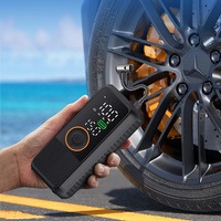 Compresseur d'air électrique portable mini avec manomètre numérique, charge rapide sans fil, moniteur de pression des pneus et lumière d'urgence pour