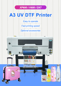 Impermeable A3 Roll To Roll 3 Head 3D 30 cm 30 cm Uv DTF Transfer Sticker Impresora con tinta de barniz blanco - Product Image 2