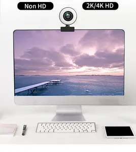 Gsou-cámara web LED Full HD para ordenador portátil, webcam de 4mp con USB, transmisión en vivo en línea, anillo de luz, 1080P, 2k