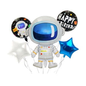 Wholesale Cartoon Ballons Globos Set of 5 Helium Space Theme Spaceman Astronaut <strong>Balloon</strong> <strong>Arc</strong> Rocket <strong>Balloon</strong> - Product Image 1