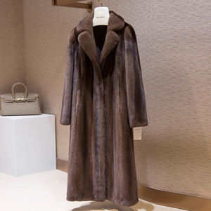 Abrigo de piel de visón natural clásico para mujer Precio al por mayor de fábrica de piel de Marta Real - Product Image 1