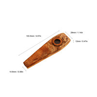 Kazoo Flute Maple Wood Flute Musical Wind Instrument with Diaphragm for Playing Performance