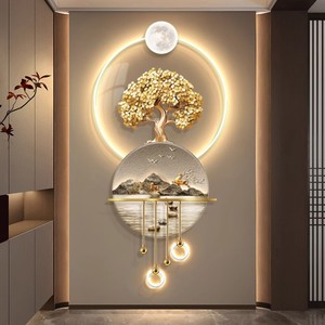 Décoration <span class=keywords><strong>murale</strong></span> moderne à LED <span class=keywords><strong>Arbre</strong></span> <span class=keywords><strong>de</strong></span> <span class=keywords><strong>vie</strong></span> doré Design Art déco lumineux pour la maison Ornement suspendu - Product Image 5