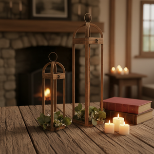 <span class=keywords><strong>Lanterne</strong></span> décorative de style farmhouse, support de <span class=keywords><strong>lanterne</strong></span> en bois massif, porte-bougie artisanal de qualité supérieure, durable, pour intérieur et extérieur, décoration de mariage et de jardin - Product Image 6