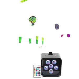 6*18W Luces LED Inalámbricas a Batería RGBWA+UV para Fondo de Escenario, Bodas, Fiestas, DJ, con Estuche - Product Image 1