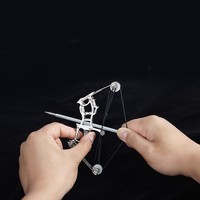 Mini arc composé en acier inoxydable petite poulie arc flèche tir jouet intérieur et extérieur décompression Bowstring ensemble