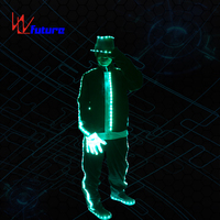 Veste, pantalon, chapeaux et chaussures lumineux à LED de Michael Jackson, tenue de danse hip-hop MJ Tron