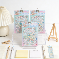 Autocollants ronds en PVC imperméables et écologiques de style dessin animé Juncheng, impression CMYK, vernissage UV pour scrapbooking DIY, décoration de journal