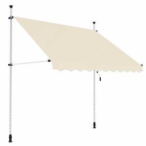 Tenda da Sole Retrattile Beige 300x300 cm con Manovella, Senza Foratura, Telaio Regolabile - Product Image 1