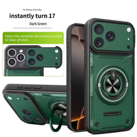 Coque de téléphone anti-chute avec support magnétique pour fenêtre coulissante et anneau, compatible Redmi Note 15 Pro Plus POCO F8 Ultra