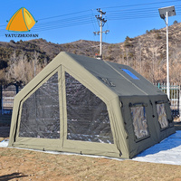 Tente à air gonflable de camping Tissu en coton imperméable Grand espace 17.28 m² Tente à usage quatre saisons