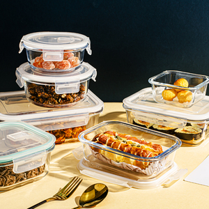 Hot Selling Square Borosilicate Glass Food Container Lunch Box with Lid Oven Safe Portable Food <strong>Storage</strong> <strong>for</strong> <strong>Kitchen</strong> - Product Image 2