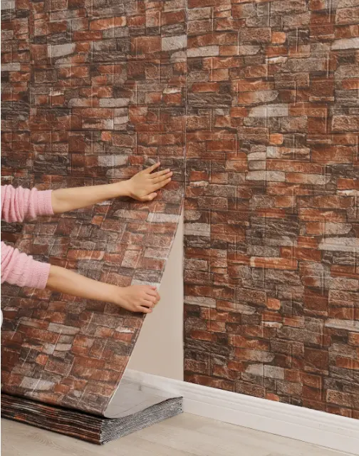 Zelfklevende 3d Foam Brick Wallpaper Peeling And Stick Wallpaper Stickers Voor Home Decor